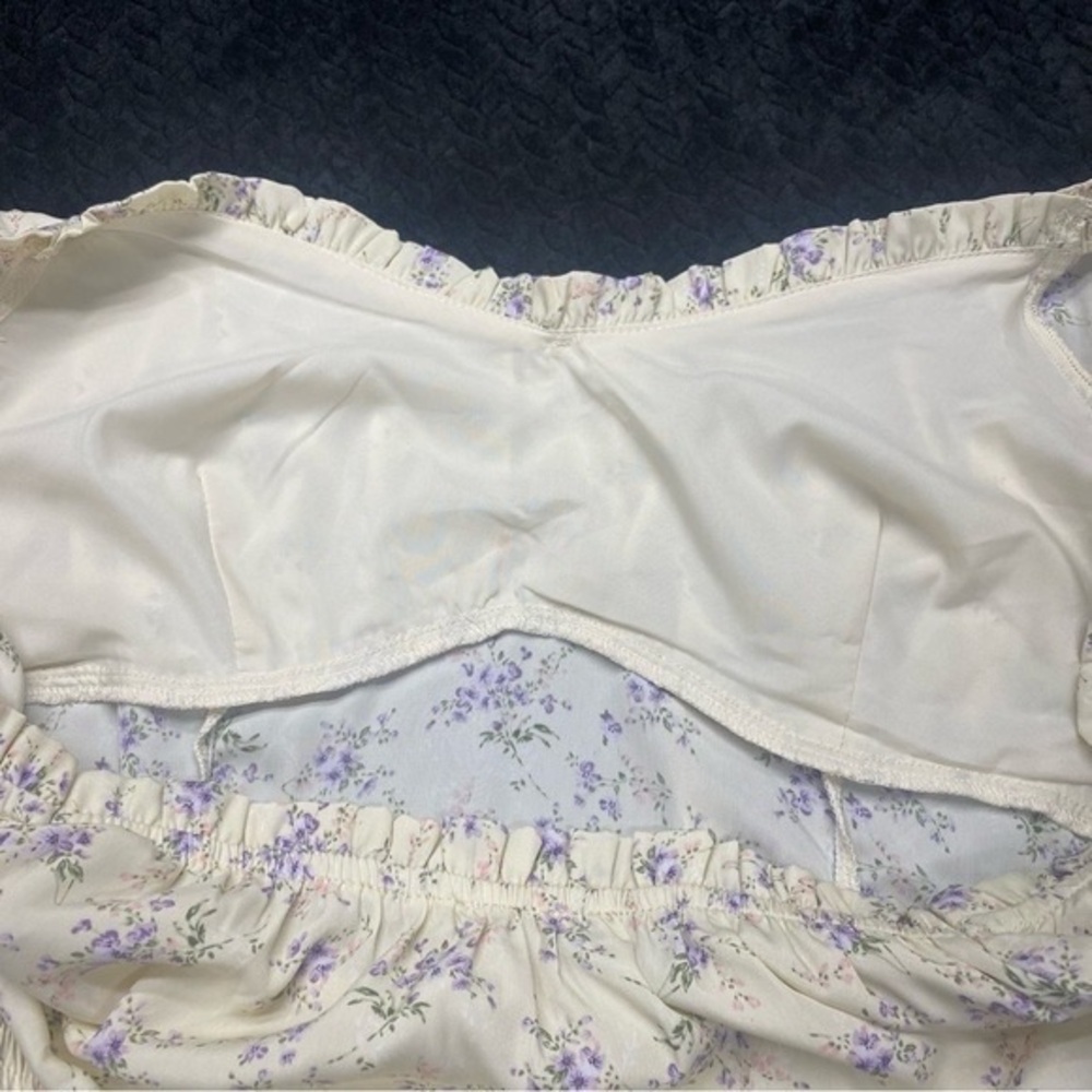Floral Cream and Purple Women's Intimate